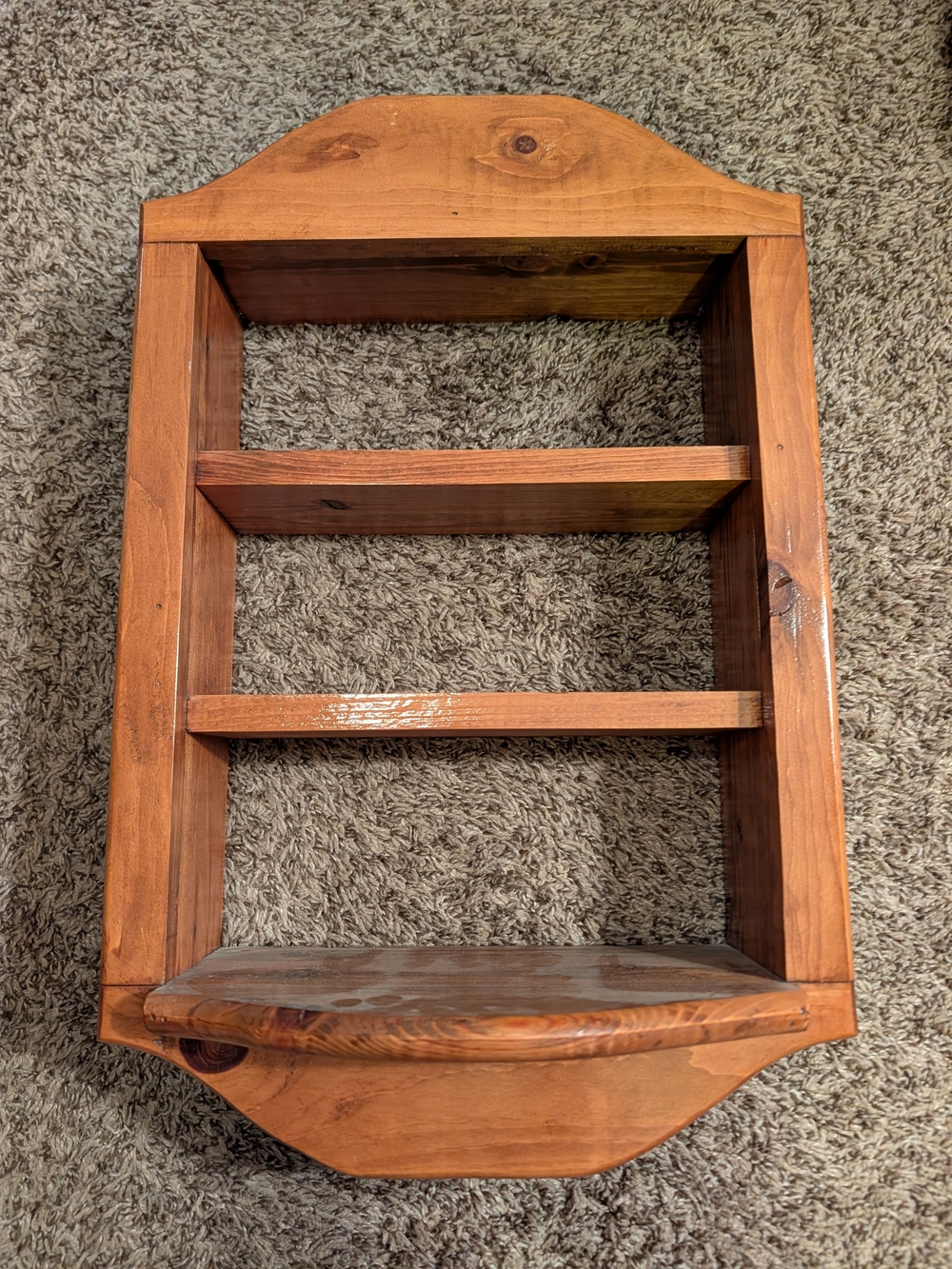 Rustic Brown Wooden Wall Shelf - Home Wall Decor